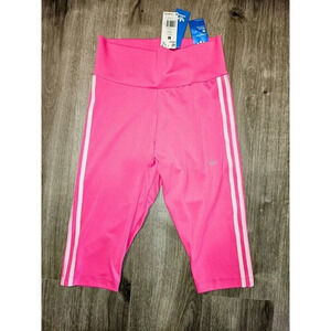 Adidas Originals Tights Women’s Size Medium Striped Capri Bottom Pants (PINK)
